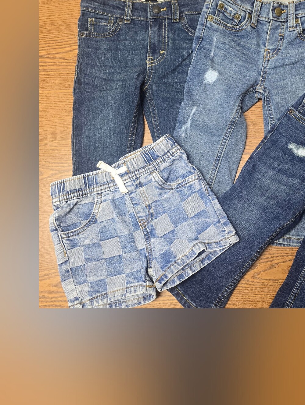 Baby Levi Jean Lot Blue Denim Jeans - Casual Distressed Style Sz 12 Month
